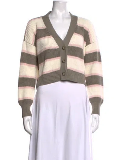 Pre-owned Xirena Striped V-neck Sweater In Neutrals