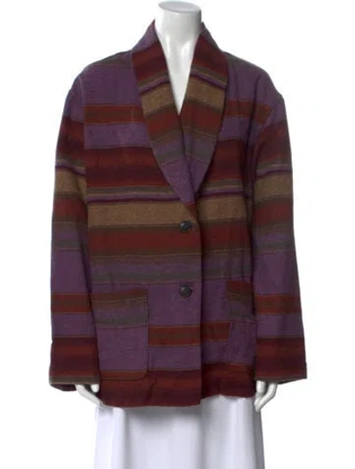 Pre-owned Xirena Striped V-neck Sweater In Pink