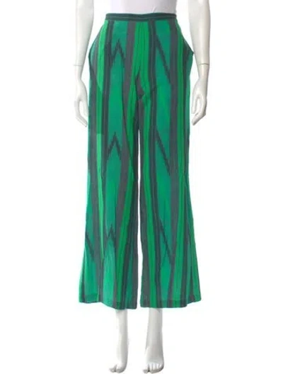 Pre-owned Xirena Striped Wide Leg Pants In Green