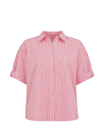 Xirena Teddy Striped Shirt In Pink