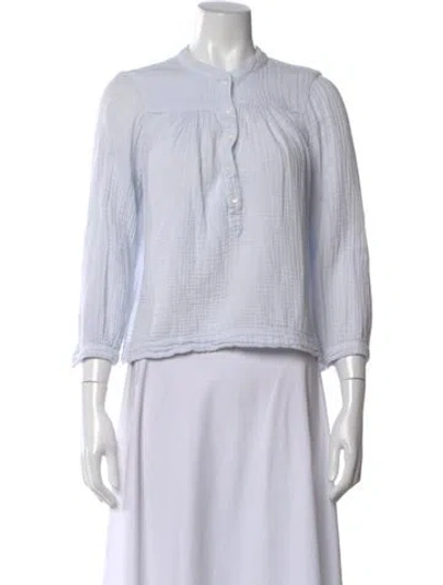 Pre-owned Xirena Three-quarter Sleeve Blouse In Blue