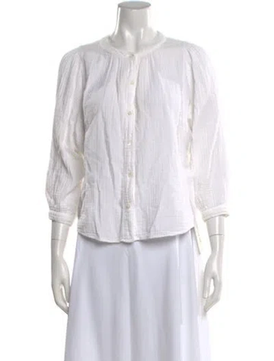 Pre-owned Xirena Three-quarter Sleeve Blouse In White