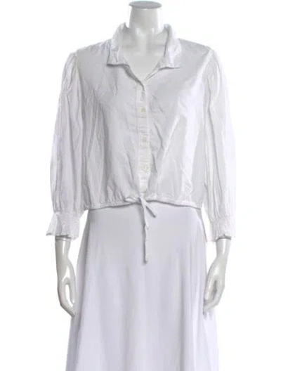 Pre-owned Xirena Three-quarter Sleeve Blouse In White