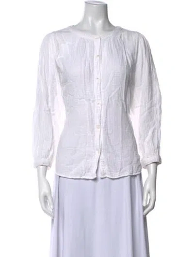 Pre-owned Xirena Three-quarter Sleeve Blouse In White