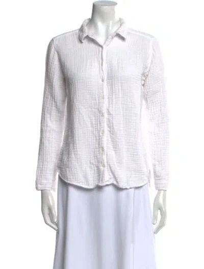 Pre-owned Xirena Three-quarter Sleeve Button-up Top In White