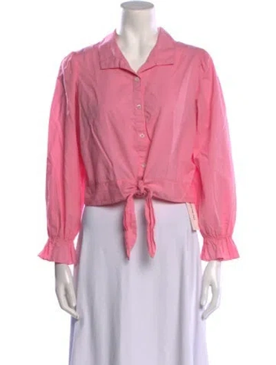 Pre-owned Xirena Three-quarter Sleeve Crop Top In Pink