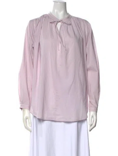 Pre-owned Xirena Tie Neck Long Sleeve Blouse In Purple