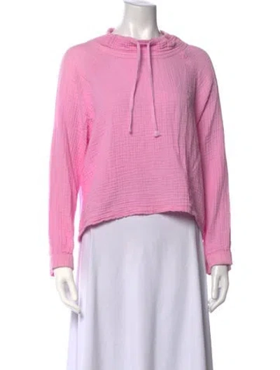 Pre-owned Xirena Tie Neck Long Sleeve Hoodie In Pink