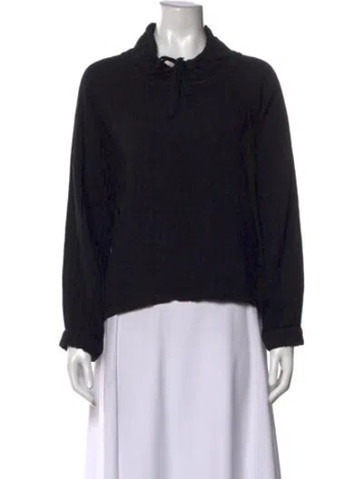 Pre-owned Xirena Tie Neck Long Sleeve Sweatshirt In Black