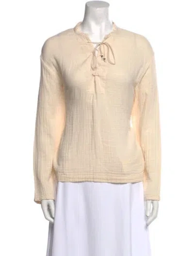 Pre-owned Xirena Tie Neck Long Sleeve Sweatshirt In Neutral