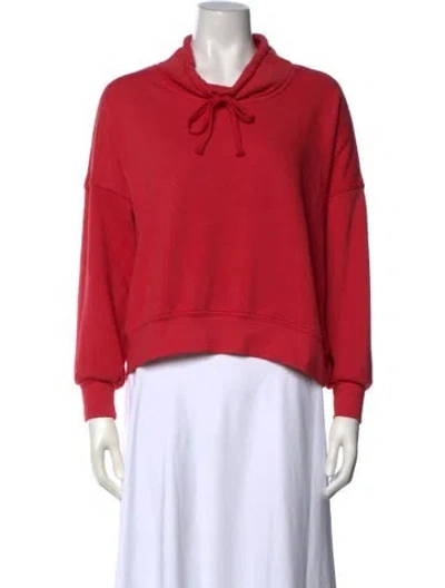 Pre-owned Xirena Tie Neck Long Sleeve Sweatshirt In Red