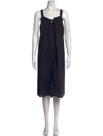 Pre-owned Xirena Tie Neck Midi Length Dress In Blue