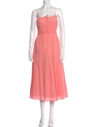 Pre-owned Xirena Tie Neck Midi Length Dress In Pink