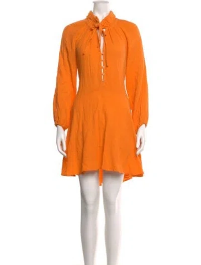 Pre-owned Xirena Tie Neck Mini Dress In Orange