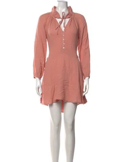 Pre-owned Xirena Tie Neck Mini Dress In Pink