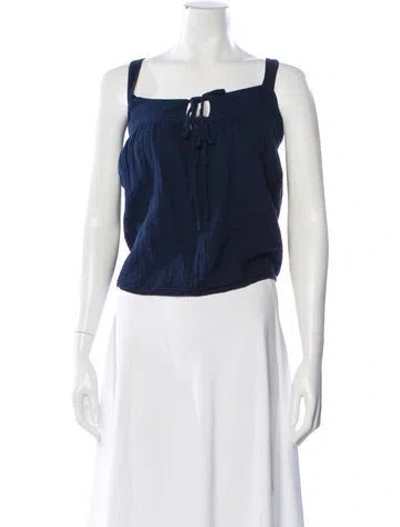 Pre-owned Xirena Tie Neck Sleeveless Top In Blue