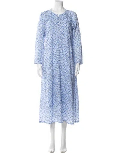 Pre-owned Xirena Tie-dye Print Long Dress In Blue