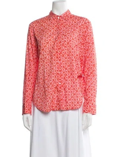 Pre-owned Xirena Tie-dye Print Long Sleeve Blouse In Pink