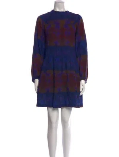 Pre-owned Xirena Tie-dye Print Mini Dress In Blue