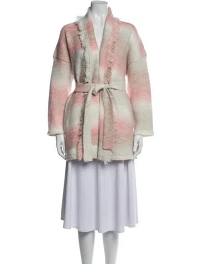 Pre-owned Xirena Tie-dye Print Open Front Sweater In Pink