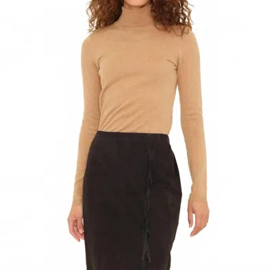 Xirena Tommy Long Sleeve Turtleneck Sweater In Raffia In Nude
