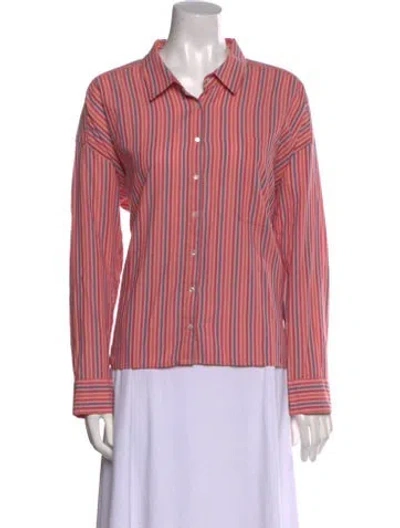 Pre-owned Xirena Vintage Striped Button-up Top In Pink