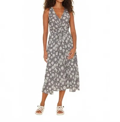 Xirena Vivian Floral Midi Dress In Smokey Grey In Black