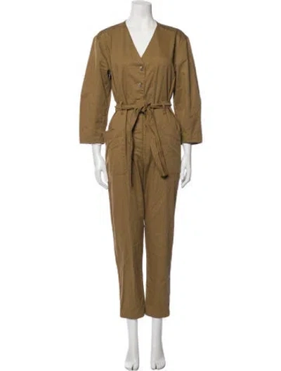 Pre-owned Xirena V-neck Jumpsuit In Brown