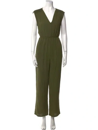 Pre-owned Xirena V-neck Jumpsuit In Green