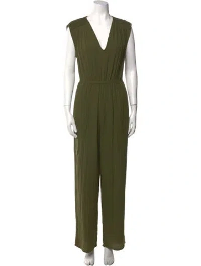 Pre-owned Xirena V-neck Jumpsuit In Green