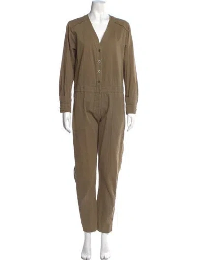 Pre-owned Xirena V-neck Jumpsuit In Green