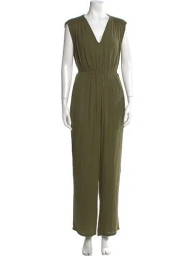 Pre-owned Xirena V-neck Jumpsuit In Green