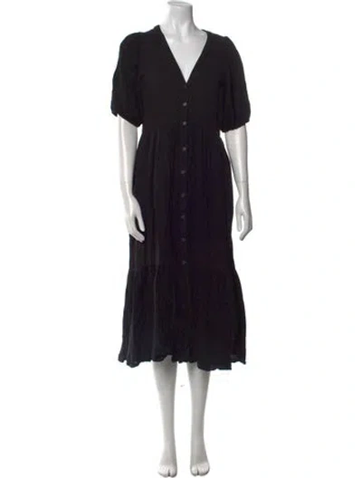 Pre-owned Xirena V-neck Knee-length Dress In Black