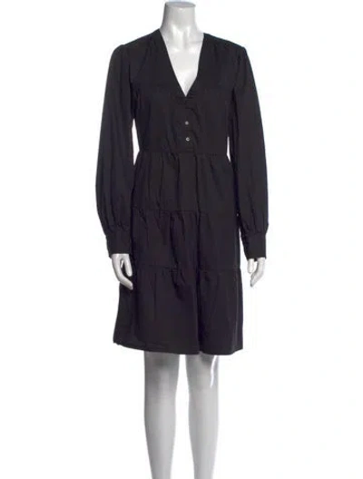 Pre-owned Xirena V-neck Knee-length Dress In Black