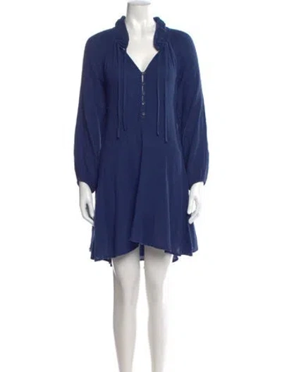 Pre-owned Xirena V-neck Knee-length Dress In Blue