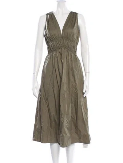 Pre-owned Xirena V-neck Knee-length Dress In Green