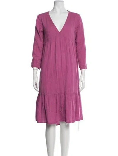 Pre-owned Xirena V-neck Knee-length Dress In Pink