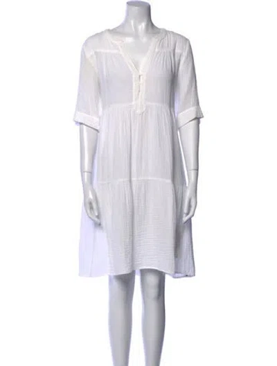 Pre-owned Xirena V-neck Knee-length Dress In White