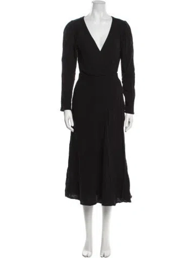 Pre-owned Xirena V-neck Long Dress In Black