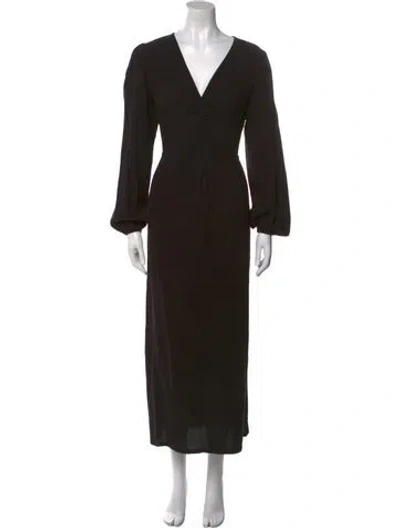 Pre-owned Xirena V-neck Long Dress In Black