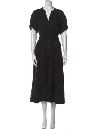 Pre-owned Xirena V-neck Long Dress In Black