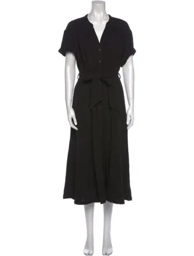 Pre-owned Xirena V-neck Long Dress In Black