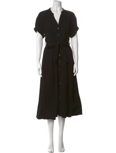 Pre-owned Xirena V-neck Long Dress In Black