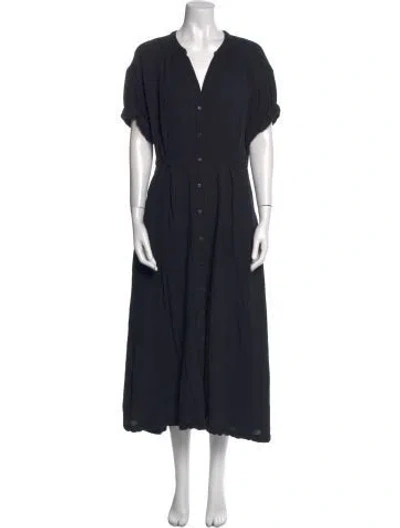 Pre-owned Xirena V-neck Long Dress In Black