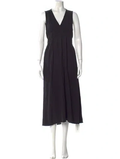 Pre-owned Xirena V-neck Long Dress In Black