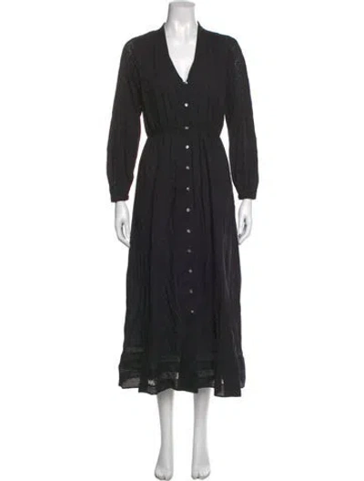 Pre-owned Xirena V-neck Long Dress In Black