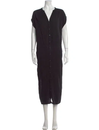 Pre-owned Xirena V-neck Long Dress In Black