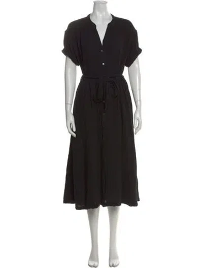 Pre-owned Xirena V-neck Long Dress In Black