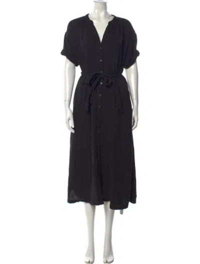 Pre-owned Xirena V-neck Long Dress In Black