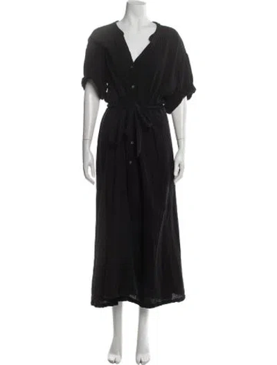Pre-owned Xirena V-neck Long Dress In Black